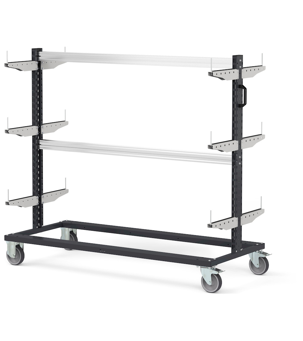  - Bincart met steunen voor horizontale opslag 1552mmBx668mmDx1357mmH BINCART1505